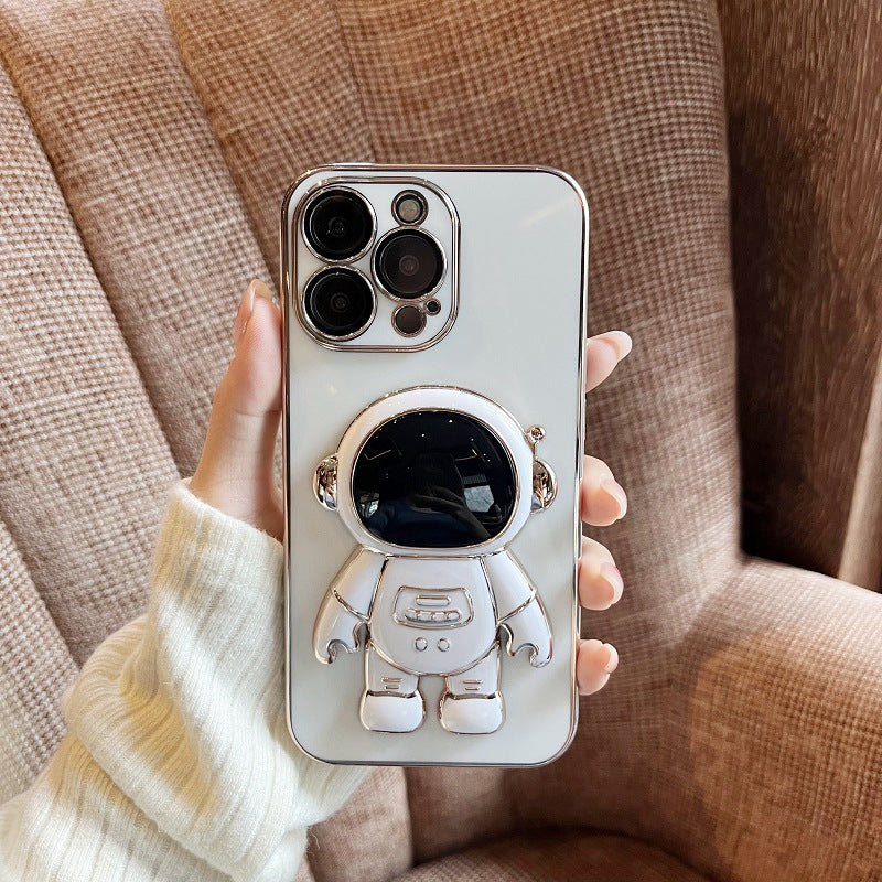 6D  Astronaut Bracket Apple 13ProMax Mobile Phone Case Comes With Lens Film Suitable For iPhone12 Protective Soft Case