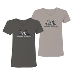 A Dog's Love Is Colorblind - Ladies T-Shirt V-Neck