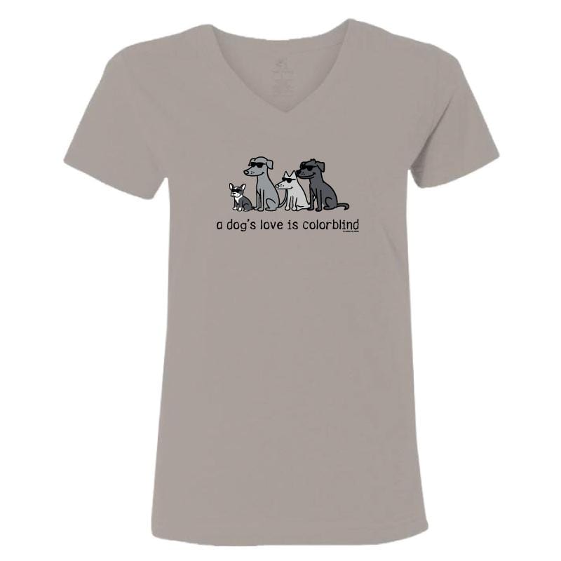 A Dog's Love Is Colorblind - Ladies T-Shirt V-Neck