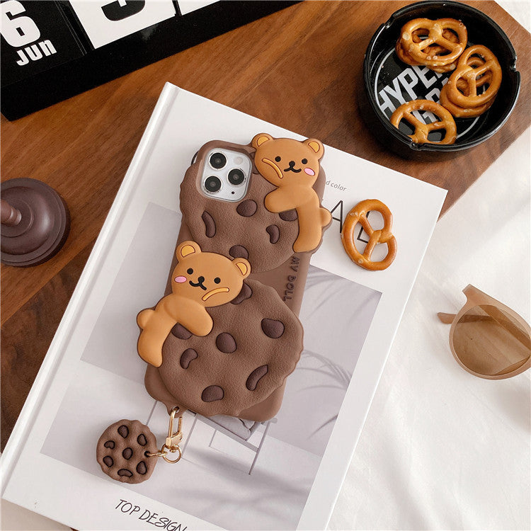 Cookie Chocolate Biscuit Bear Suitable For iPhone12promax Mobile Phone Case Cartoon 13 Silicone Apple 7plus Cover