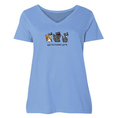 Cat Bottomed Girls - Ladies Curvy V-Neck Tee