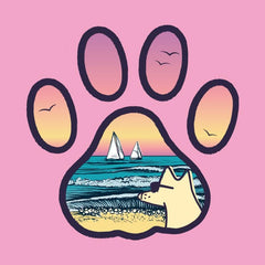 Beach Paw - Ladies T-Shirt V-Neck