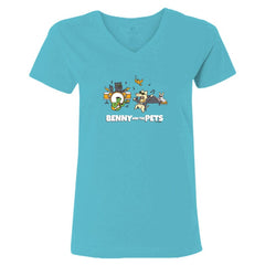 Benny And The Pets - Ladies T-Shirt V-Neck