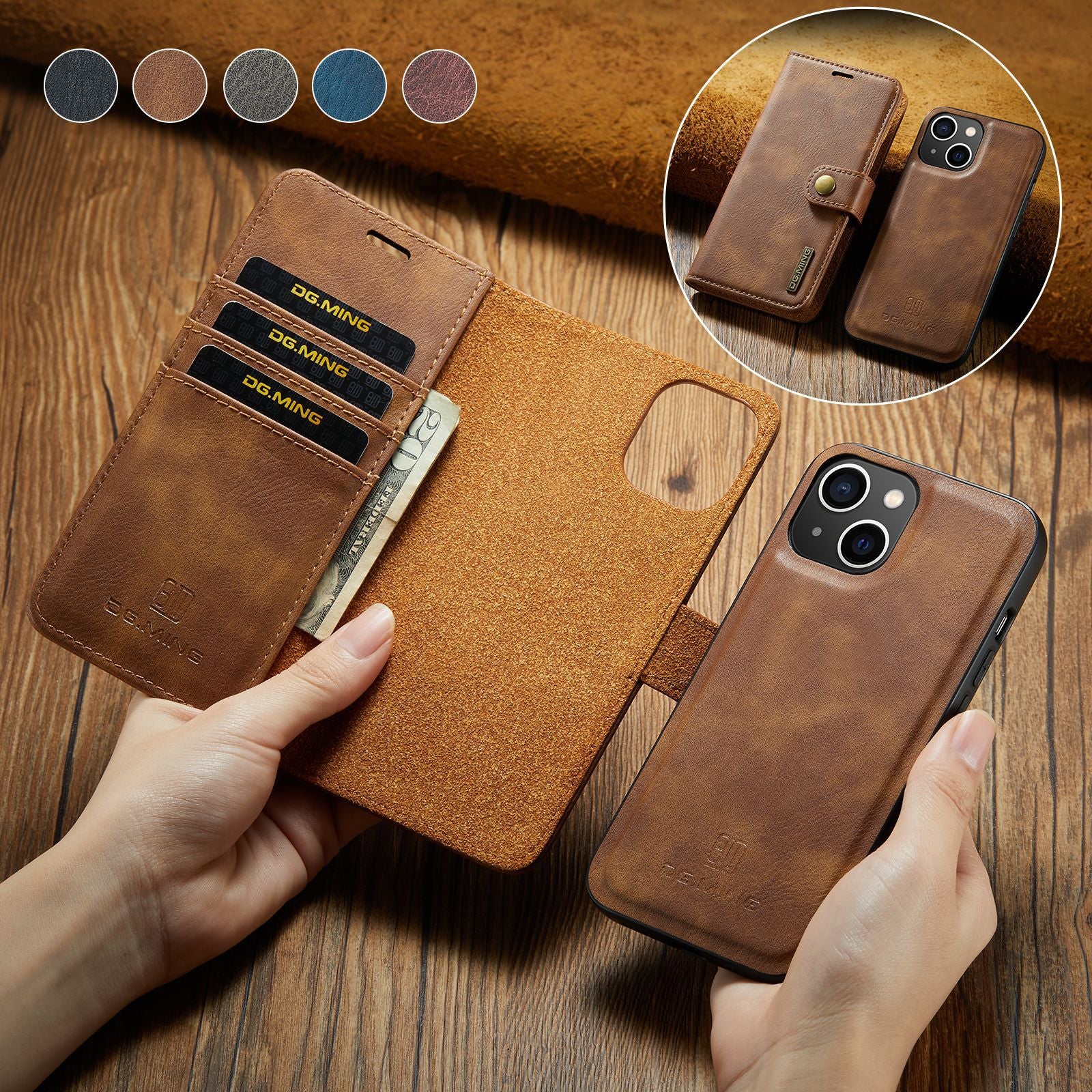 Suitable for iPhone13 magnet split mobile phone leather case iPhone12/11 Pro Max two-in-one protective case