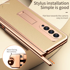 Samsung Fold3 phone case folding with pen slot pen pen pen plain leather protective case FOLD2 all inclusive anti fall suitable