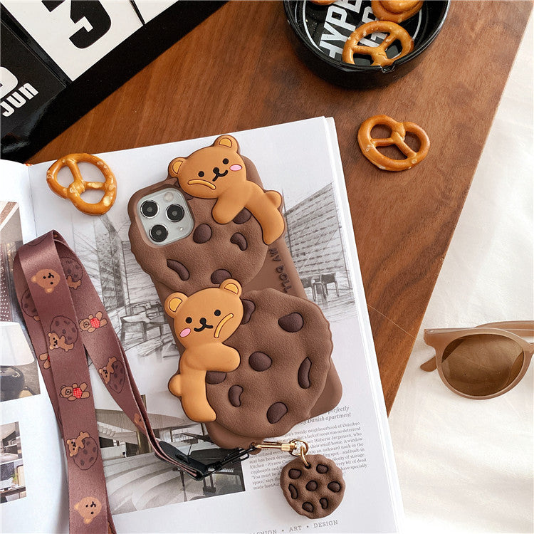 Cookie Chocolate Biscuit Bear Suitable For iPhone12promax Mobile Phone Case Cartoon 13 Silicone Apple 7plus Cover