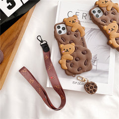 Cookie Chocolate Biscuit Bear Suitable For iPhone12promax Mobile Phone Case Cartoon 13 Silicone Apple 7plus Cover