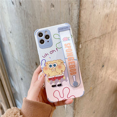 Cartoon SpongeBob SquarePants Apple 11 mobile phone case iPhone12promax suitable for x/13 cute xr couple female