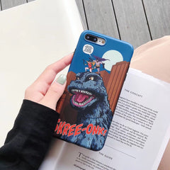 Maosenguoji Tide brand cute Comic Godzilla dinosaur Fashion soft Mobile Phone Case for iphone 6 6s 7 8 plus X XR XS MAX cover