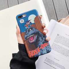 Maosenguoji Tide brand cute Comic Godzilla dinosaur Fashion soft Mobile Phone Case for iphone 6 6s 7 8 plus X XR XS MAX cover