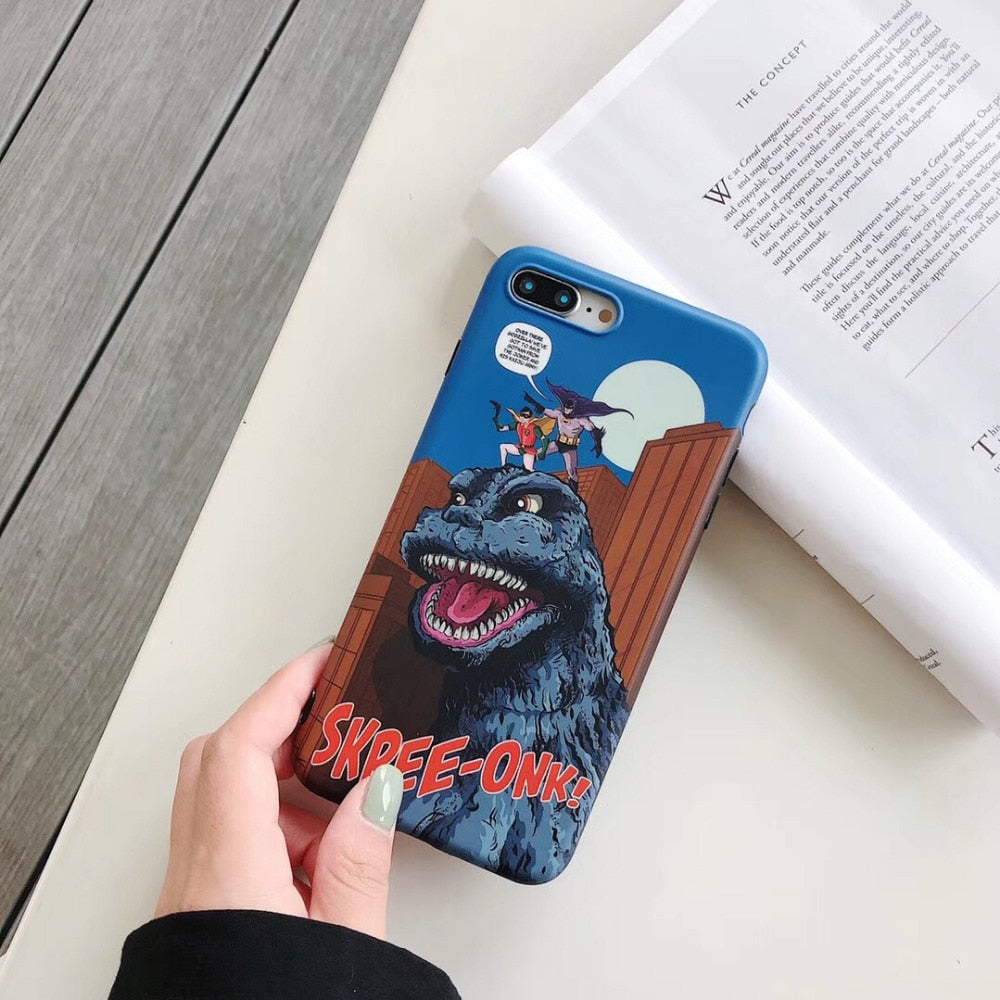 Maosenguoji Tide brand cute Comic Godzilla dinosaur Fashion soft Mobile Phone Case for iphone 6 6s 7 8 plus X XR XS MAX cover