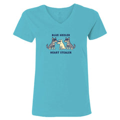 Blue Heeler Heart Stealer - Ladies T-Shirt V-Neck