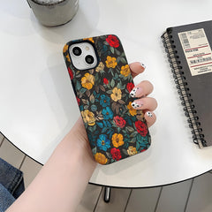 Ins Flower Phone Case Apple 14 Film Case 13Pro Women's Phone Case IP11 Fragmented 15pm