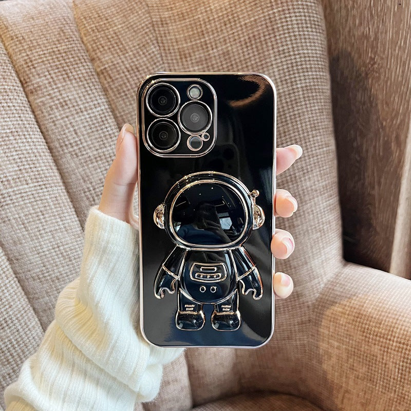 6D  Astronaut Bracket Apple 13ProMax Mobile Phone Case Comes With Lens Film Suitable For iPhone12 Protective Soft Case