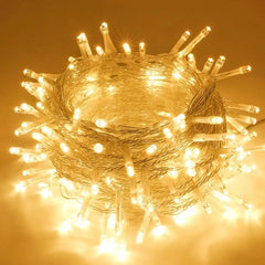 200 LED clear cable string lights plug in -warm white