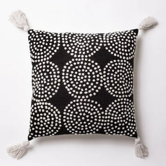 9 Dot Black Pillow