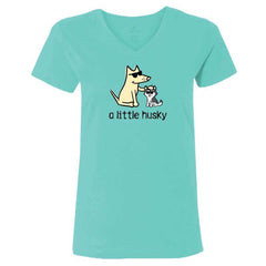 A Little Husky - Ladies T-Shirt V-Neck