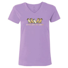 All That Glitters Is Golden - Ladies T-Shirt V-Neck - Teddy the Dog T-Shirts and Gifts