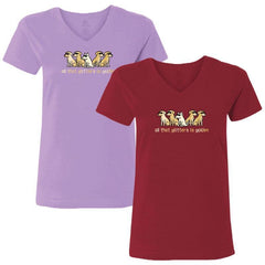 All That Glitters Is Golden - T-Shirt Ladies V-Neck