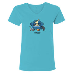 Cat Lady - Ladies T-Shirt V-Neck