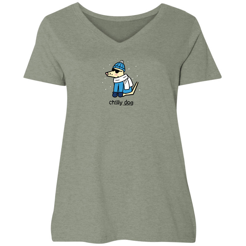 Chilly Dog - Ladies Curvy V-Neck Tee