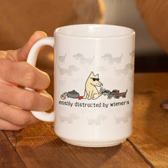 Easily Distracted By Weiners - Large Coffee Mug