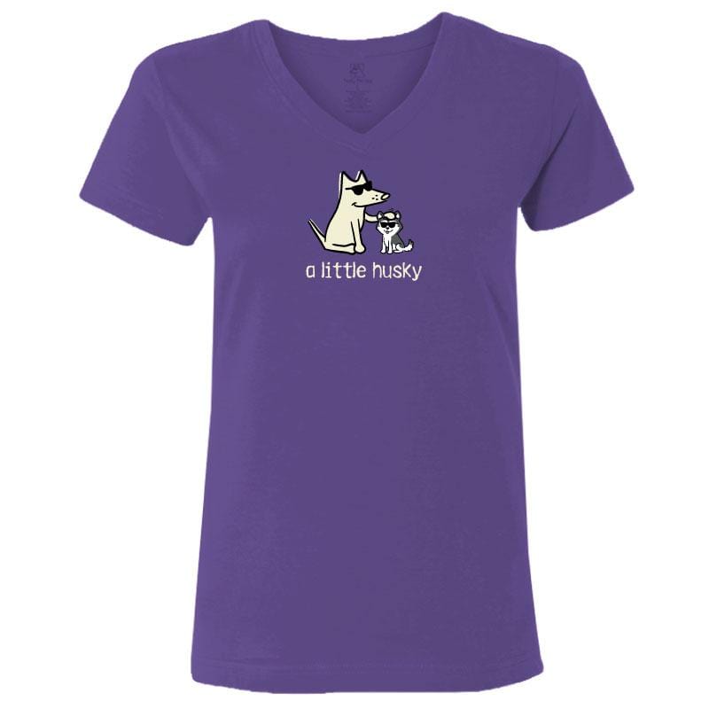 A Little Husky - Ladies T-Shirt V-Neck