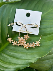 Gold Daisy Hoops